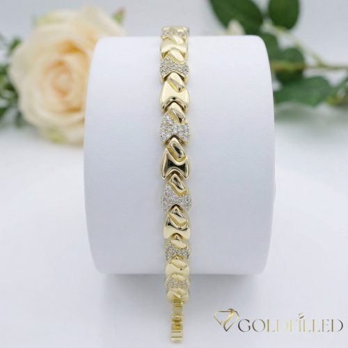 Goldfilled Antiallergén Karkötő 17cm/8mm 14K színű