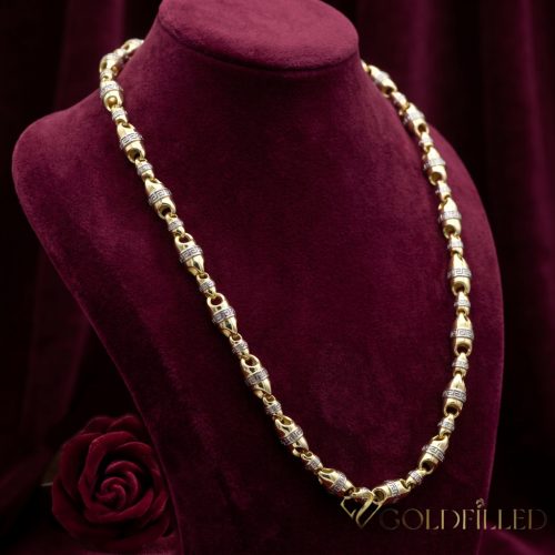 Goldfilled Antiallergén Luxus Barakka Nyaklánc 60cm Hosszú és 8mm Széles  (65g)  Szín 14K Multikolor