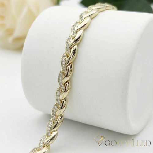 Goldfilled Antiallergén Karkötő 19 cm/7mm 14K színű