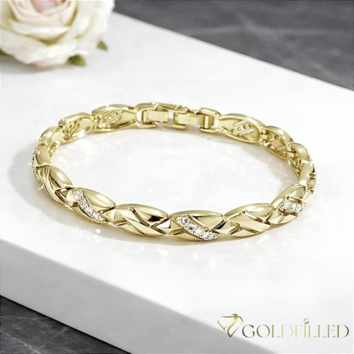 Goldfilled Antiallergén Karkötő 17 cm/7mm 14K színű
