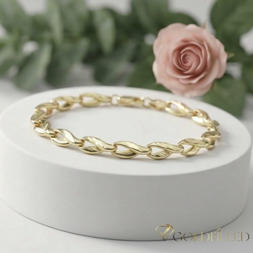 Goldfilled Antiallergén Karkötő 17cm/6mm 14K színű