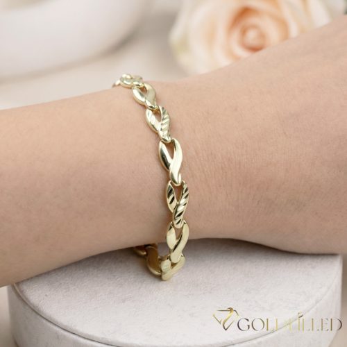 Goldfilled Antiallergén Karkötő 17cm/6mm 14K színű