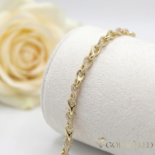Goldfilled Antiallergén Karkötő 19cm/5mm 14K színű