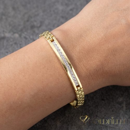 Goldfilled Antiallergén Karkötő 19cm/6mm 14K színű