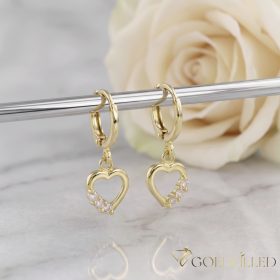 Goldfilled Antiallergén Szíves Fülbevaló 25mm 14K szín