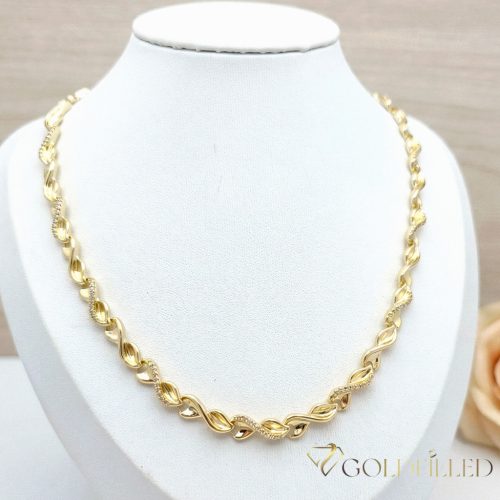 Goldfilled Antiallergén Nyaklánc 50cm / 7mm + Karkötő 17cm 14K szín