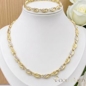   Goldfilled Antiallergén Nyaklánc 45cm / 7mm + Karkötő 19cm 14K szín Multicolor 