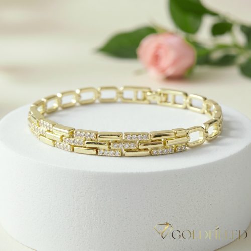 Goldfilled Antiallergén Karkötő 17cm/6mm 14K színű