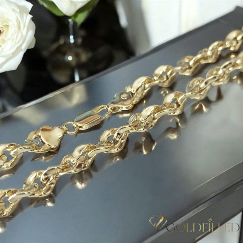 Goldfilled Antiallergenic Luxury Necklace 45 cm Long and 7mm 7 Wide 14K color
