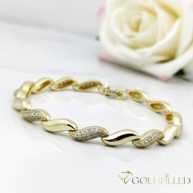 Goldfilled Antiallergén Karkötő 17cm/5mm 14K színű