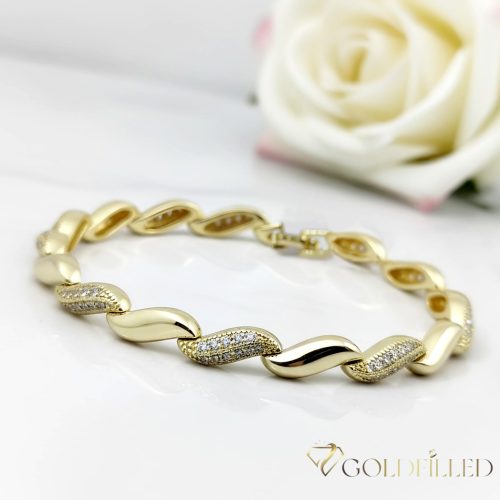 Goldfilled Antiallergén Karkötő 17cm/5mm 14K színű