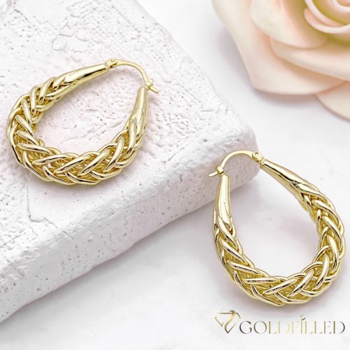 Goldfilled Antiallergén Karika Fülbevaló 50mm 14K szín	