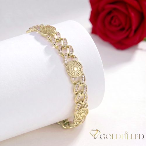 Goldfilled Antiallergén Karkötő 18 cm/9mm 14K színű