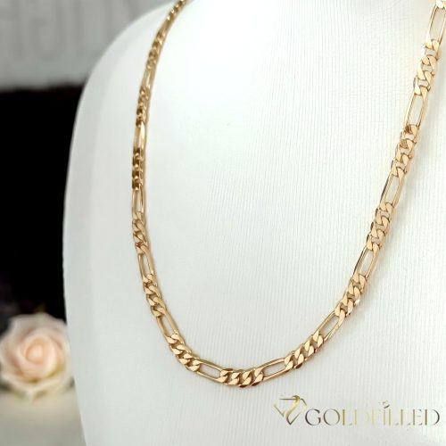 Goldfilled Antiallergén Figaró Nyaklánc  Több Féle Méretben 4 mm Széles 18K Szín