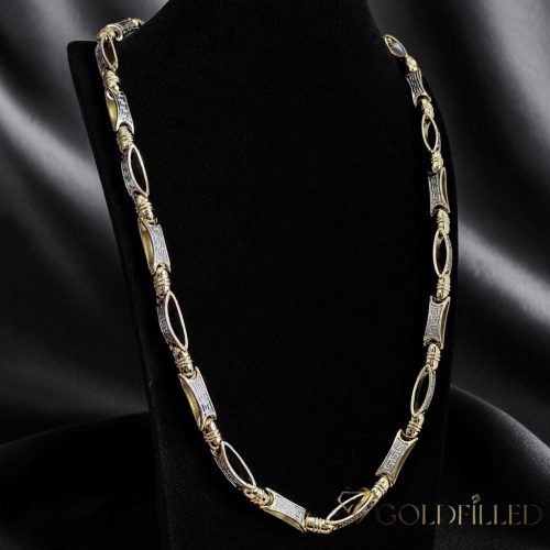 Goldfilled Antiallergén Luxus Barakka Nyaklánc 70cm Hosszú és 8-9mm Széles  (100g ! )  Szín 14K Multikolor