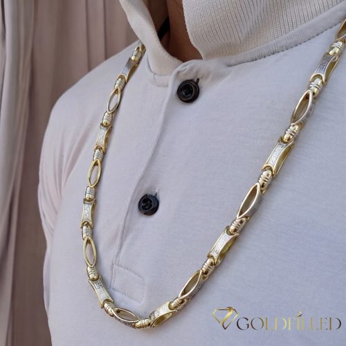 Goldfilled Antiallergén Luxus Barakka Nyaklánc 70cm Hosszú és 8-9mm Széles  (100g ! )  Szín 14K Multikolor