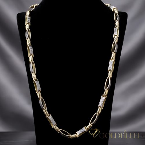 Goldfilled Antiallergén Luxus Barakka Nyaklánc 70cm Hosszú és 8-9mm Széles  (100g ! )  Szín 14K Multikolor