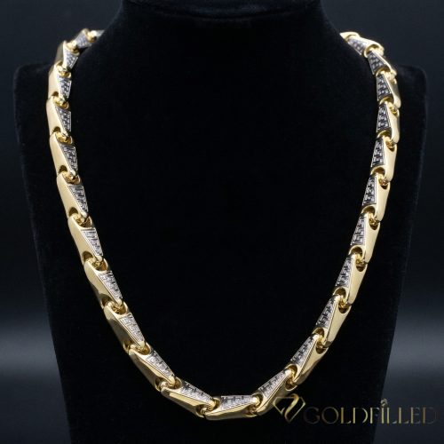 Goldfilled Antiallergén Luxus Barakka Nyaklánc 70cm Hosszú és 11mm Széles  (145g ! )  Szín 14K Multikolor