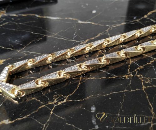Goldfilled Antiallergén Luxus Barakka Nyaklánc 70cm Hosszú és 11mm Széles  (145g ! )  Szín 14K Multikolor