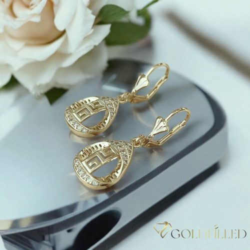 Goldfilled Antiallergén Fülbevaló 38mm 14K szín	