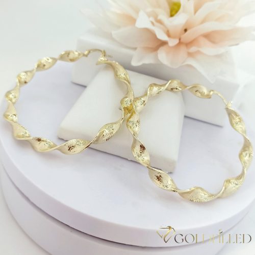 Goldfilled Antiallergén Karika Fülbevaló 70mm 14K szín	