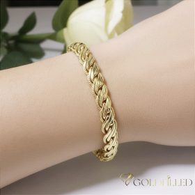 Goldfilled Antiallergén Karkötő 17,5 cm/7mm 14K színű