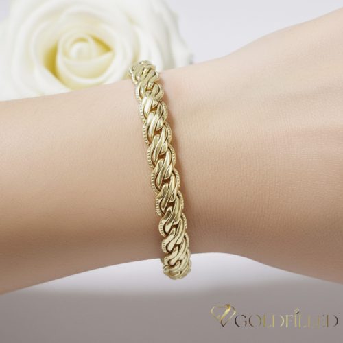 Goldfilled Antiallergén Karkötő 17,5 cm/7mm 14K színű