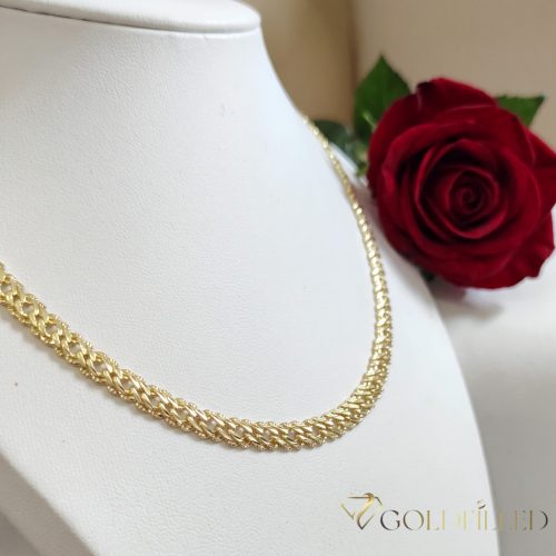 Goldfilled Antiallergén Luxury Nyakék 50cm Hosszú és 6mm  Széles  Szín 14K
