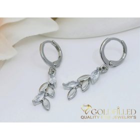   Goldfilled Antiallergén Leveles Fülbevaló 35mm Ródium Szín 14K szín	