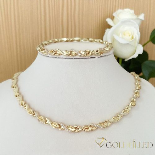 Goldfilled Antiallergén Nyaklánc 45cm / 5,5mm + Karkötő 17cm 14K szín