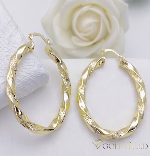 Goldfilled Antiallergén Karika Fülbevaló 40mm 14K szín	