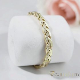 Goldfilled Antiallergén Karkötő 17 cm/7mm 14K színű