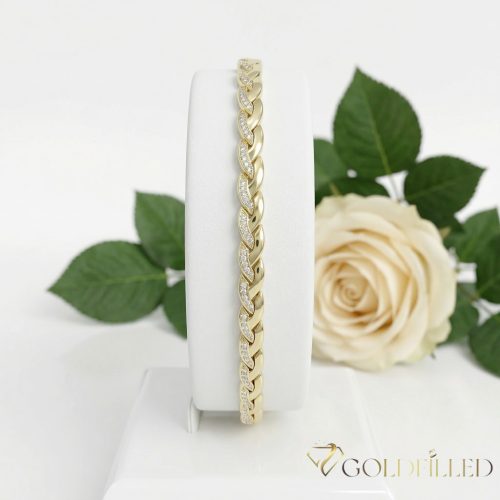 Goldfilled Antiallergén Karkötő 17 cm/7mm 14K színű