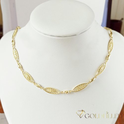 Goldfilled Antiallergén Luxury Nyaklánc 50cm Hosszú és 4-7mm Széles  Szín  14K