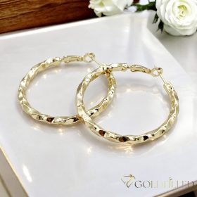 Goldfilled Antiallergén Karika Fülbevaló 40mm 14K szín	