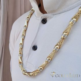   Goldfilled Antiallergén Luxus Barakka Nyaklánc 70cm Hosszú és 11mm Széles  (130g)  Szín 14K Multikolor