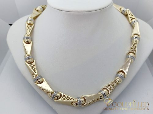 Goldfilled Antiallergén Luxus Barakka Nyaklánc 70cm Hosszú és 11mm Széles  (130g)  Szín 14K Multikolor