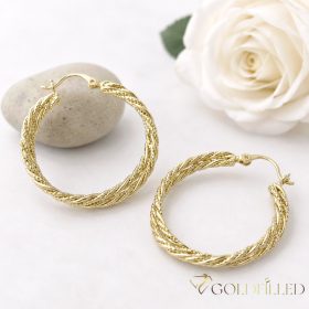Goldfilled Antiallergén  Karika Fülbevaló 30mm 14K szín