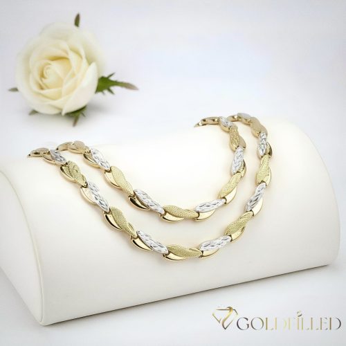 Goldfilled Antiallergén Nyaklánc 50cm / 7mm + Karkötő 17cm 14K szín Multicolor 