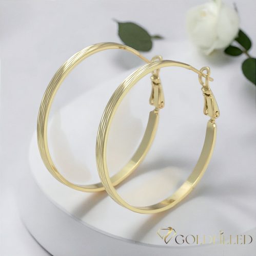 Goldfilled Antiallergén Karika Fülbevaló 40mm 14K szín	