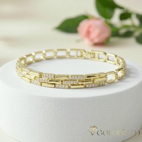 Goldfilled Antiallergén Karkötő 19cm/6mm 14K színű