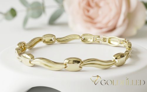 Goldfilled Antiallergén Karkötő 19 cm/7mm 14K színű