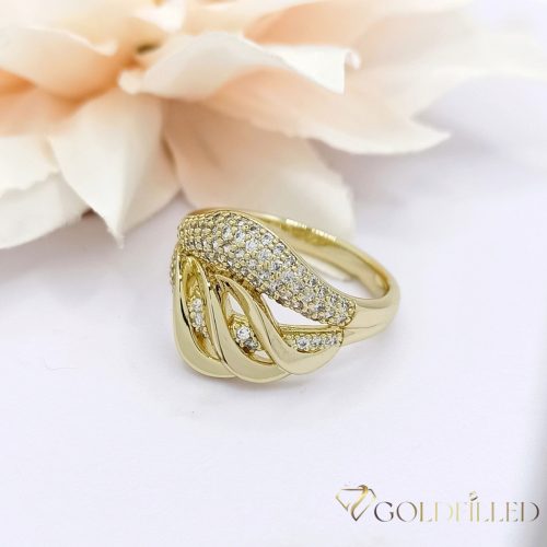 "Goldfilled" antiallergén gyűrű, különböző méretekben 14K színű