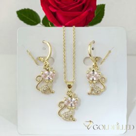 Goldfilled Nyaklánc 45cm/1mm+Medál+Fülbevaló 14K Szín