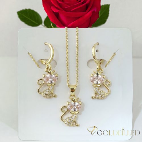 Goldfilled Nyaklánc 45cm/1mm+Medál+Fülbevaló 14K Szín