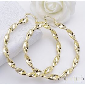 Goldfilled Antiallergén Karika Fülbevaló 60mm 14K szín	