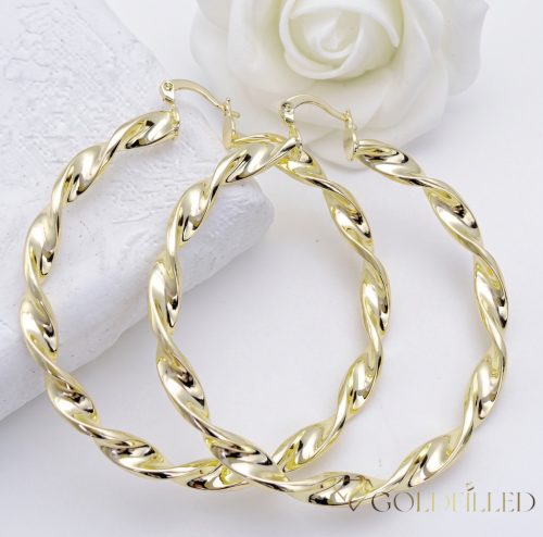 Goldfilled Antiallergén Karika Fülbevaló 60mm 14K szín	