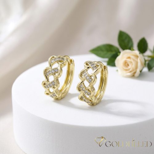 Goldfilled Antiallergén Fülbevaló 15mm 14K szín