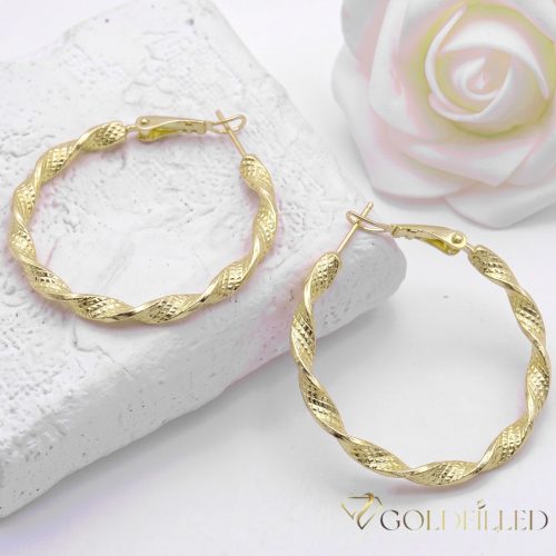 Goldfilled Antiallergén  Karika Fülbevaló 35mm 14K szín