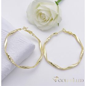 Goldfilled Antiallergén Karika Fülbevaló 50mm 14K szín	